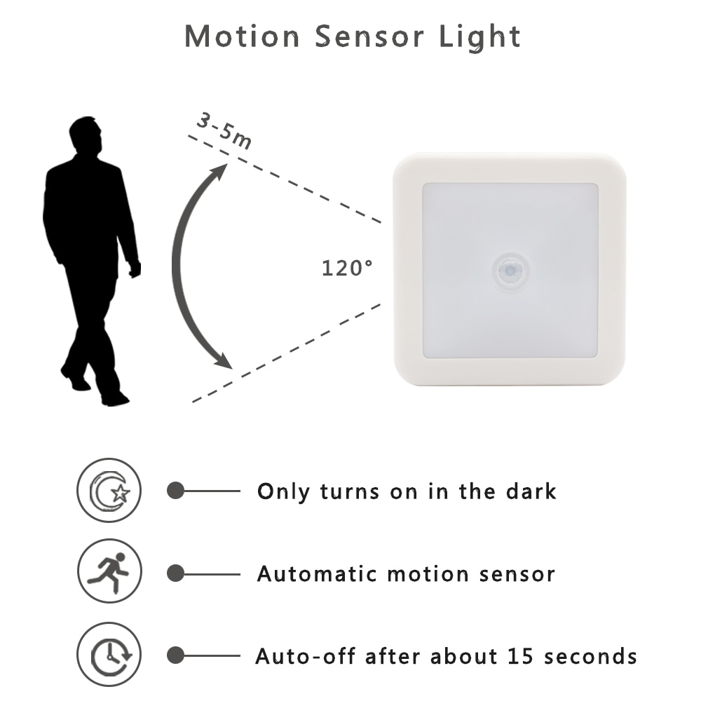 night light LED motion sensor light intelligent PIR for bathroom bedside corridor aisle toilet staircase cabinet lighting