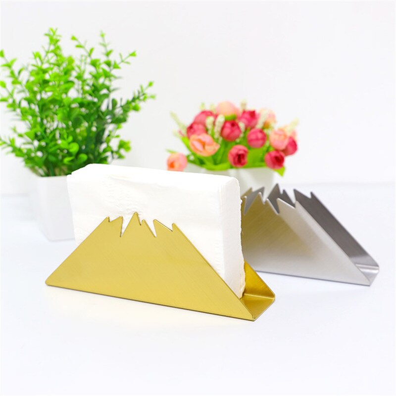 nordisch Gold Serviette Halfter Moderne Edelstahl Aufrecht Papier Handtuch Spender Küche Esstisch Schnee Berg Gewebe Halfter