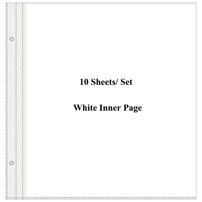 12Inch Photo Album Scarpbook Wedding Scrapbook Album Blank Cover Baby Cardboard Album Photo Travel Albums For Photos With PP Bag: Paper-10 Sheet-White