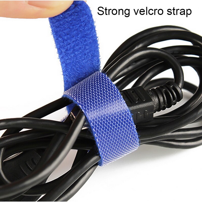 1pc Nylon Network Doublesided Back To Back Cable Organizer Tape For Desktop Computer Free Length Power Wire Home Office Storage