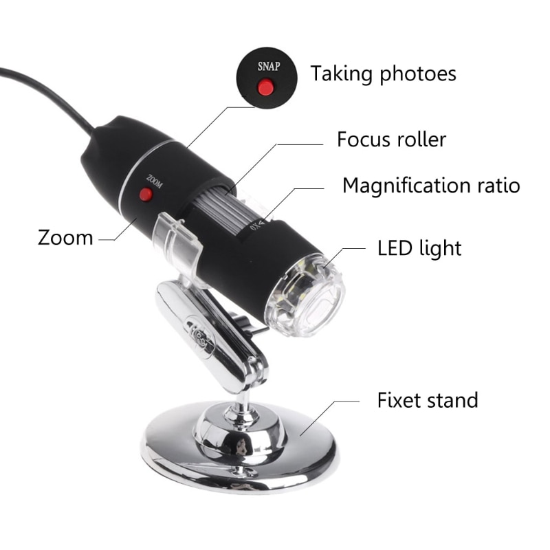 1600X 2MP Zoom Microscope 8 LED USB Digital Handheld Magnifier Endoscope Camera