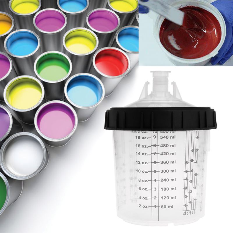 Paint Mixing Cup PPS Type H/O Quick Cup Hard Cup Inner Cup Lids 600ml Spray Gun