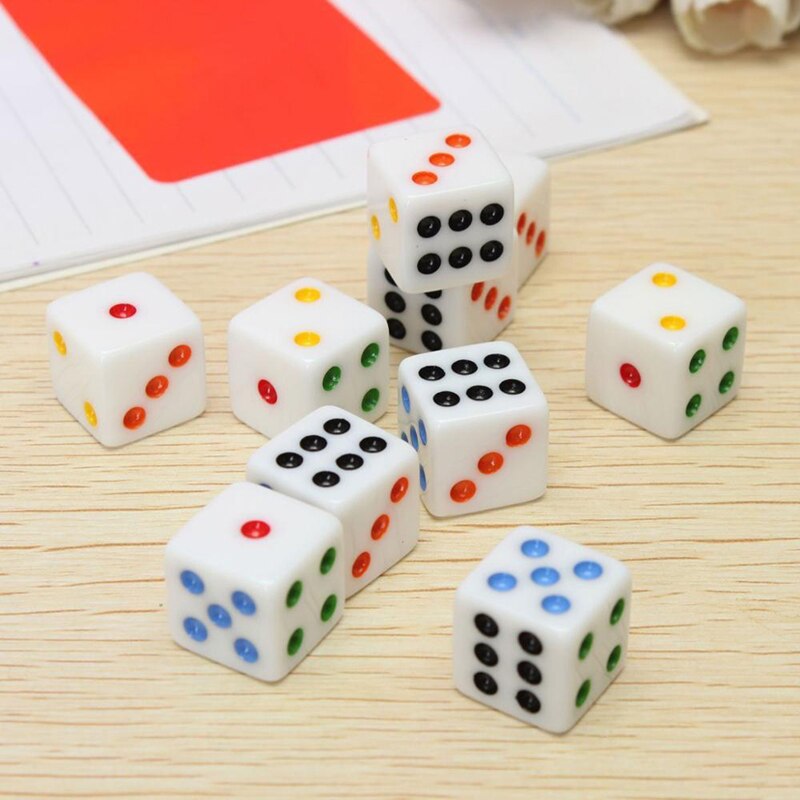 10 stücke Acryl Würfel 6 Seitige Würfel 16mm Digitale Zahl Oder Punkt Würfel Runde Coener Für Kind Spielzeug Bord spiele HEIßER