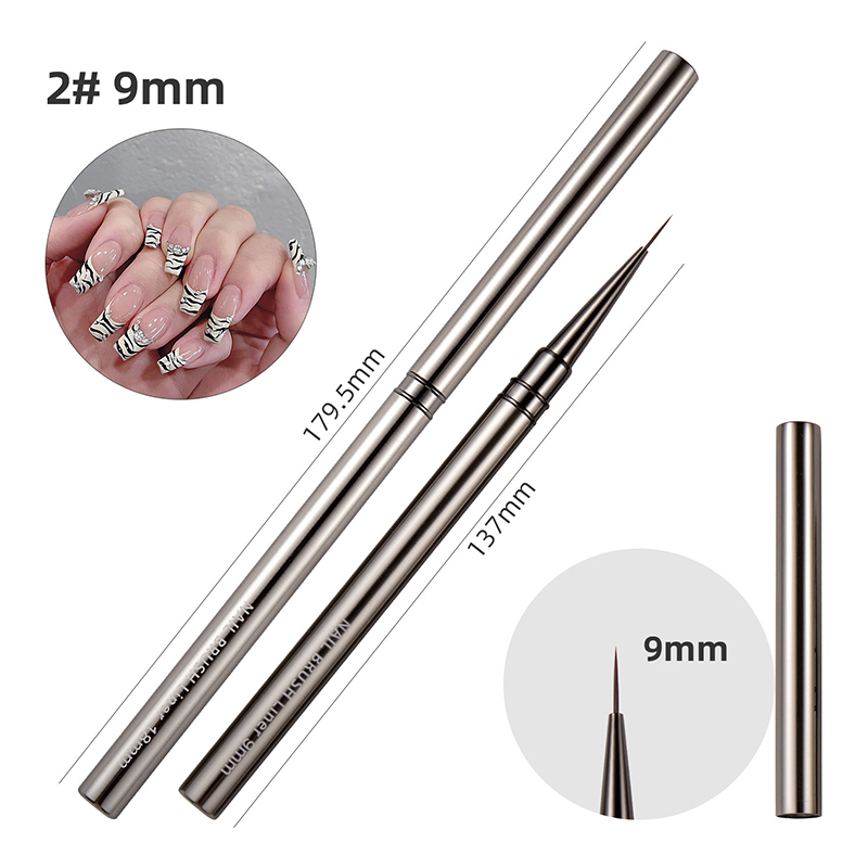 14 Größen Nail Art Pinsel Metallgriff Nail Liner Pinsel Streifenmuster Malpinsel Acryl UV Gel Verlängerung Zeichnung Schnitzstift: Elfenbein