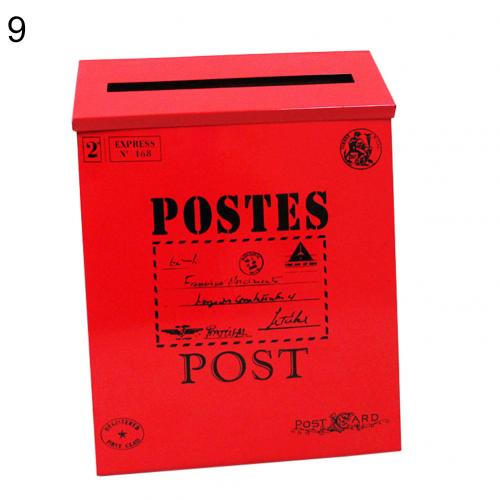 Retro Metal Mailboxes Wall Mounted Mail Box Mailbox Bucket Newspaper Letter Box Post Garden Decoration Garden Supplies: 9