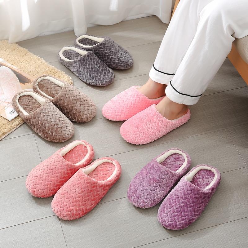 Herfst winter dames slippers onderkant zachte huis schoenen katoenen heren slippers binnen instappers dames comfortabele schoenen voor koppels