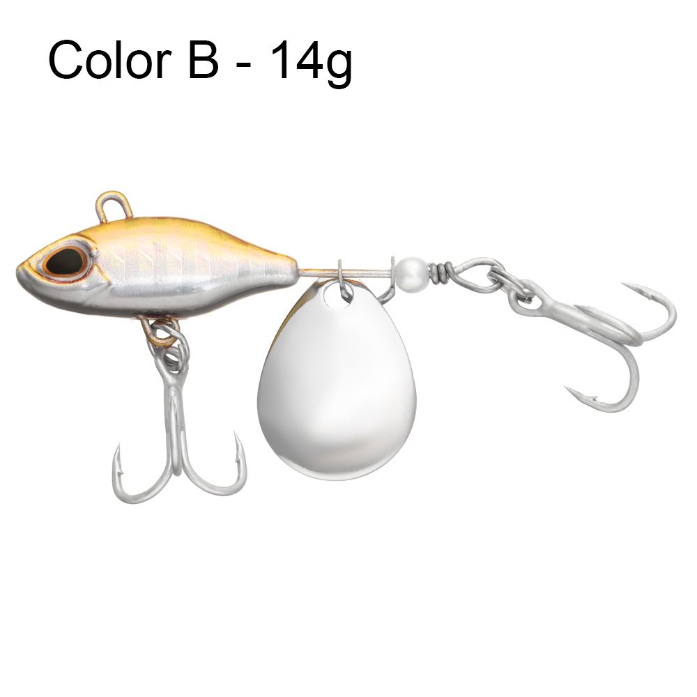 1PC 44mm/13.6g Metal Mini VIB łyżka Spin cekiny przynęta Tackle Pin twarda przynęta Crankbait wibracje Spinner tonący przynęty: Color B -14g
