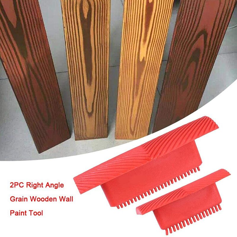 Red Rubber Wood Grain Paint Roller Brush Imitation Wood Graining Wall Paint Tool Roller DIY Wall Art Graining Painting Tools
