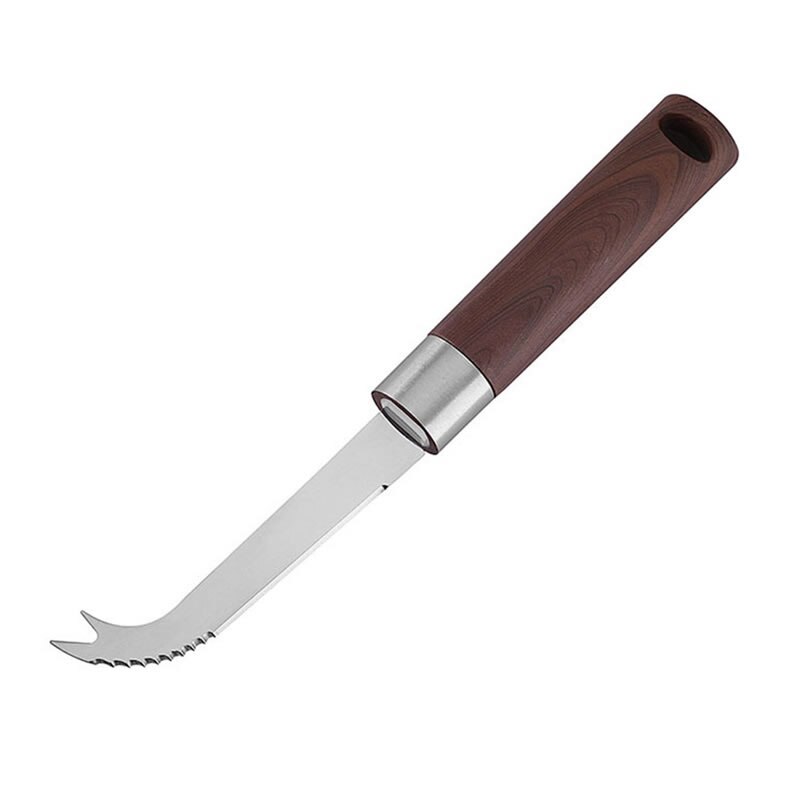 Goodfeer Rvs Kaas Mes Met Gevorkte Tip Gekarteld Gat Boter Vork Slicer Cutter Kaas Gereedschap Keuken Accessoires