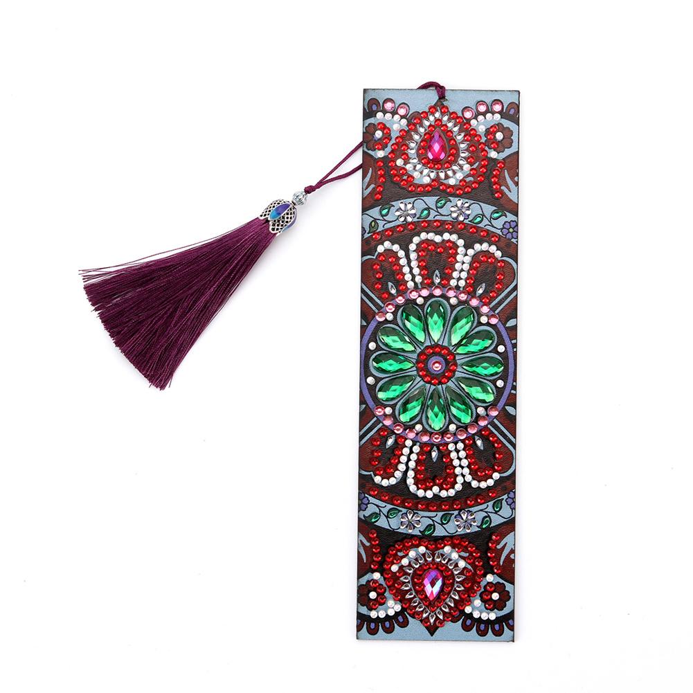 Diamant peinture signet cuir gland livre marques spécial en forme de diamant broderie bricolage artisanat signet pâte décoration: M
