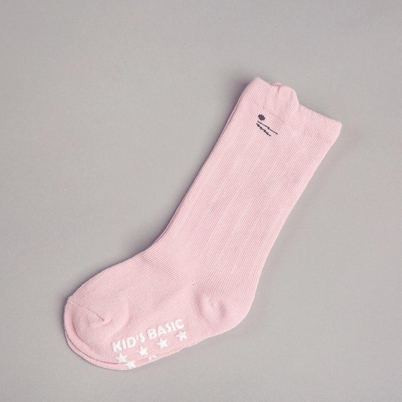 Cute Little Girl Knee High Socks Leg Pants 0-4 anni in cotone senza calzini di ventilazione scivolosi: age of 2-4-Pink