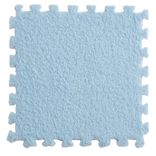 1pc 30*30cm eva skummåtte plys puslespil legemåtter skum shaggy fløjl tæppe dekorativt børneværelse til kravle legetøj 12- farver: Lyseblå
