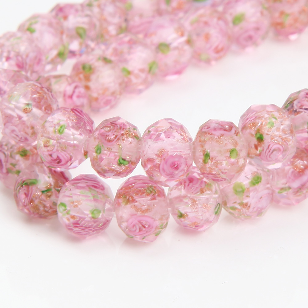8/10mm Murano Glass Lampwork Beads for Jewelry Making Necklace Diy Bracelet Rondelle Faceted Flower Beads Accessories Supplies
