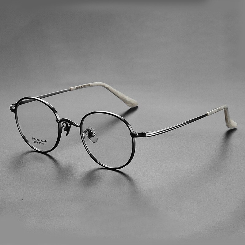Titanium briller super lette runde brillerammer nærsynethed hyperopi receptpligtige briller høje briller: C02