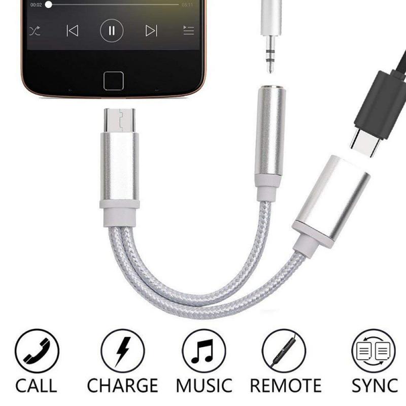 Splitter For Type C To 3.5mm Audio Type C Charging Audio Earphone Charger Adapters For Xiaomi Mobile Phone Accessories TXTB1