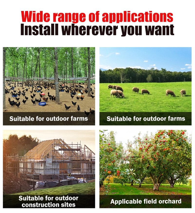 129db 24-hour Solar Alarm Light Remote Control Alarm Orchard Anti-theft Alarm Sound And Light Alarm For Home Yard Outdoor Farm