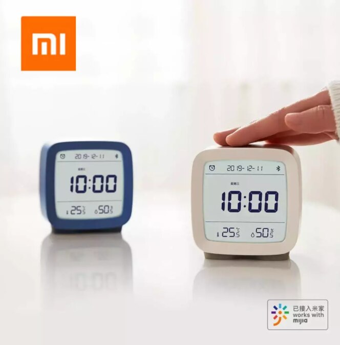 Xiaomi-reloj despertador Qingping Cleargrass con Bluetooth, pantalla de temperatura y humedad, luz nocturna ajustable con aplicación Smart Home