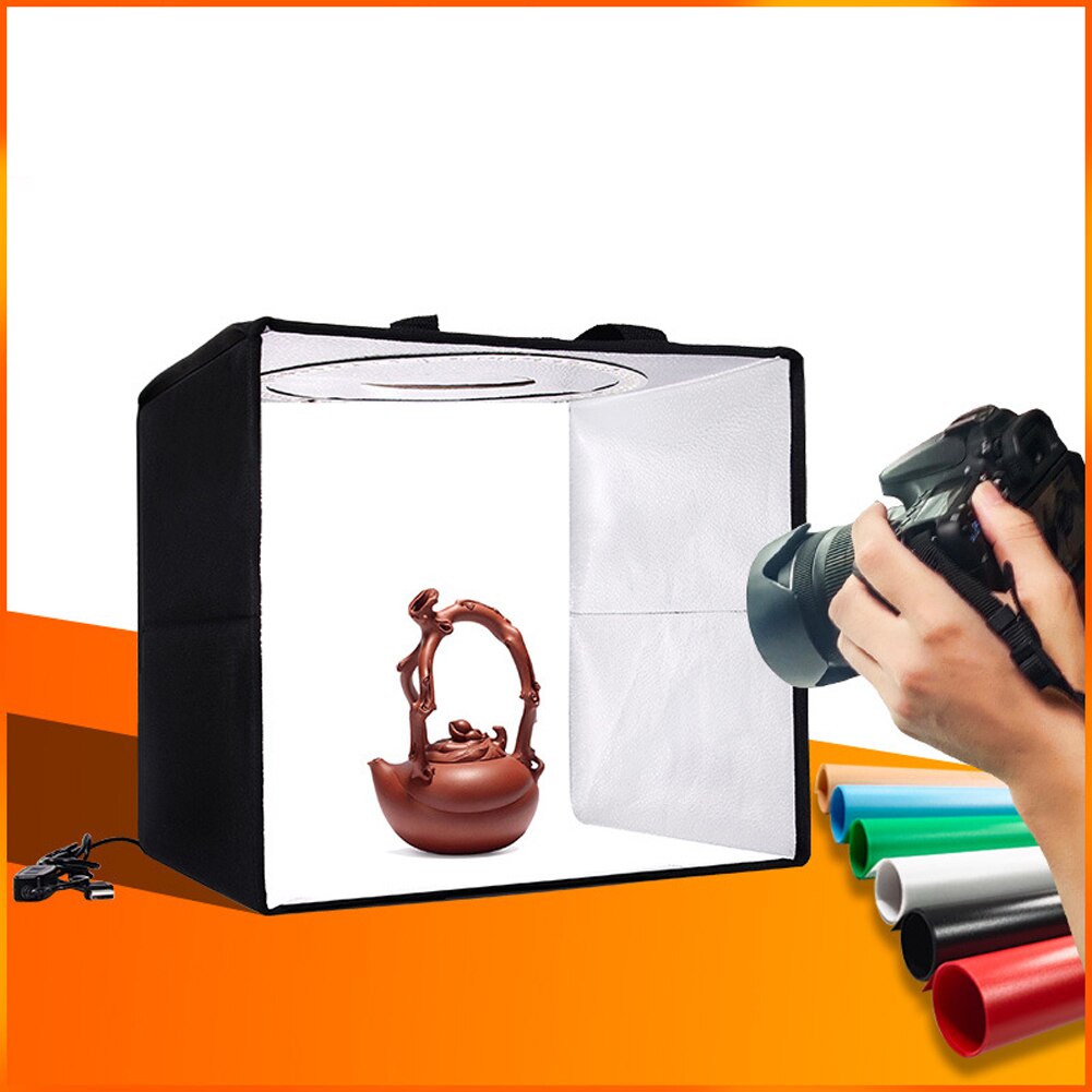 12inch With LED Lights Photo Studio Box Small Items 6 Backdrops Portable Shooting Tent Folding Tabletop For Jewelry