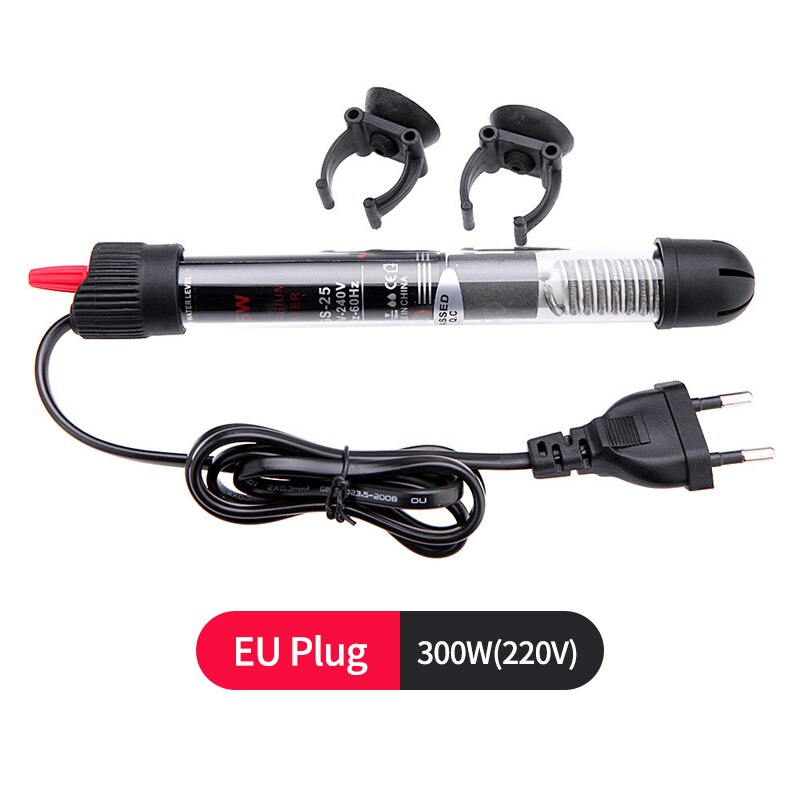 Automatic Fish Tank Water Heater Submersible Adjustable Temperature Thermostat for Saltwater Freshwater Betta Tanks: 300W EU PLUG