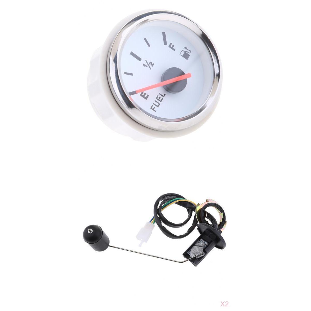 Magideal 3 x båd marine brændstof niveaumåler led + brændstofmåler niveau sensor hvid