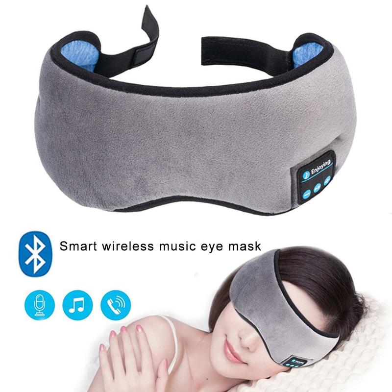 Smart Sleep Eye Mask Bluetooth Wireless Music Nap Headphone Earphone Travel Eye Shades With Built-in Speakers Mic Handsfree