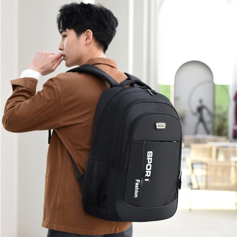 Nylon Men's Laptop Backpack Large Capacity Computer Travel Backpacks Leisure Student School Bag