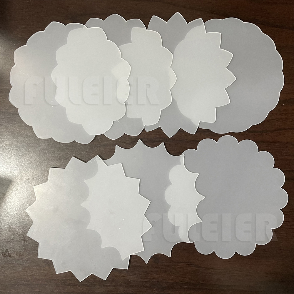 2Pcs Blume Form Acryl Kuchen Discs DIY Kunst Blank Board Kuchen Werkzeug Buttercreme Glättung Kuchen Dekorieren Werkzeug Backen Pan tablett