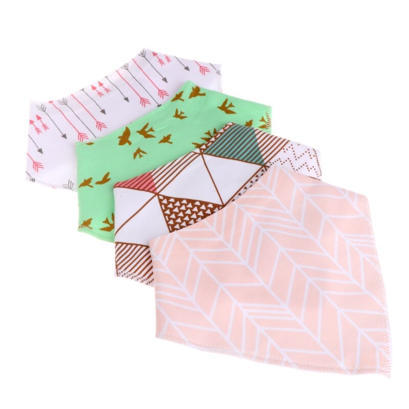 4 stuks baby unisex speeksel handdoek met kwijl driehoek bandana slabbetjes