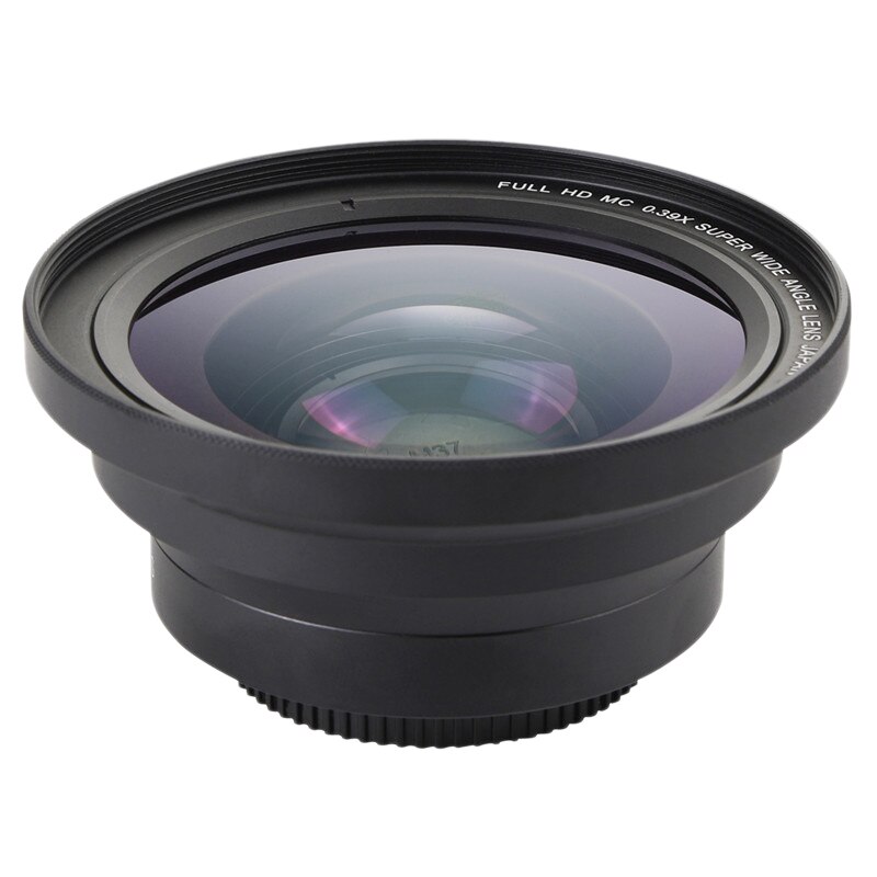 Professionele 37Mm Macro + 72Mm Hoek Lens 0.39X Full Hd Voor 4K Camcorder