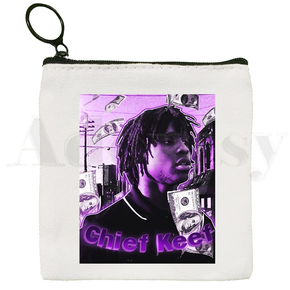 Chief Keef Hip Hop Canvas Bag Pure White Bag, Zipper Bag Coin Bag Coin Bag Clutch Bag: I