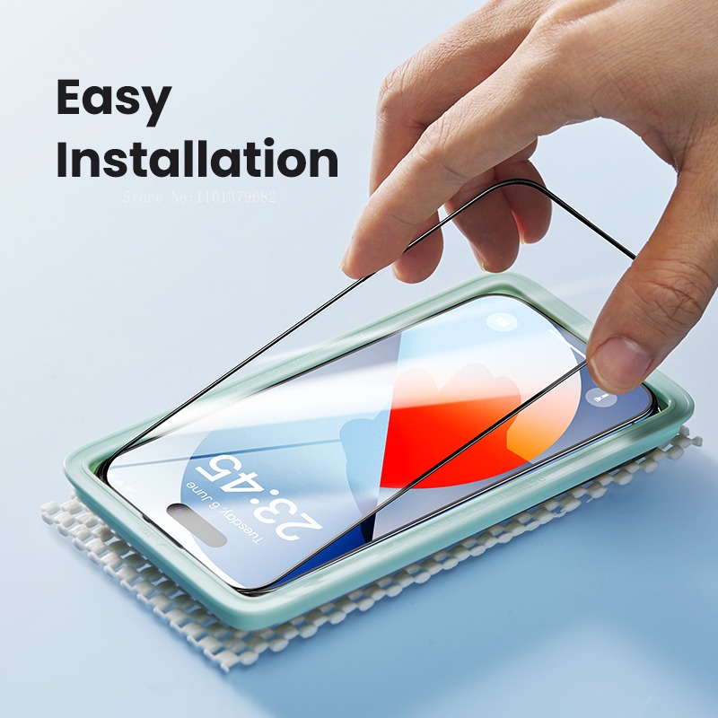 Protector de pantalla de vidrio templado para iPhone, película 9D para iPhone 15, 14, 13, 12, 11 Pro Max, 14 Plus, 11, XR, 2 unidades