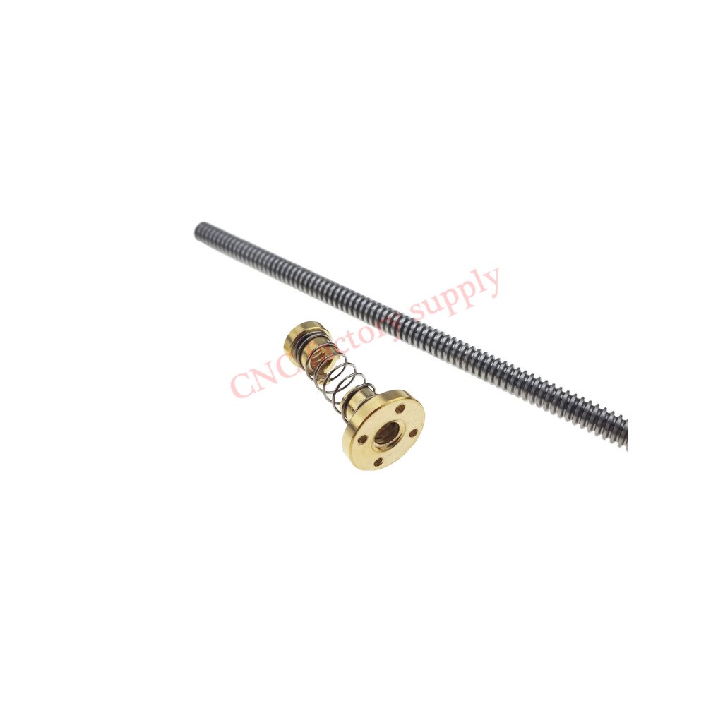 CNC 3D Printer Parts Threaded Rod Lead Screws T8 anti backlash Spring Loaded Nut Elimination Gap Nut Lead1mm2mm4mm8mm 100mm200mm