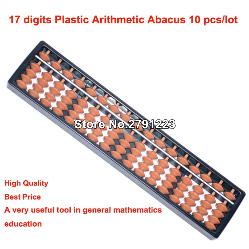 Plastic Abacus Rekenen Abacus Kids Berekening Tool 17 cijfers, 10 stks/partij Wiskunde Onderwijs voor leraar Onderwijs
