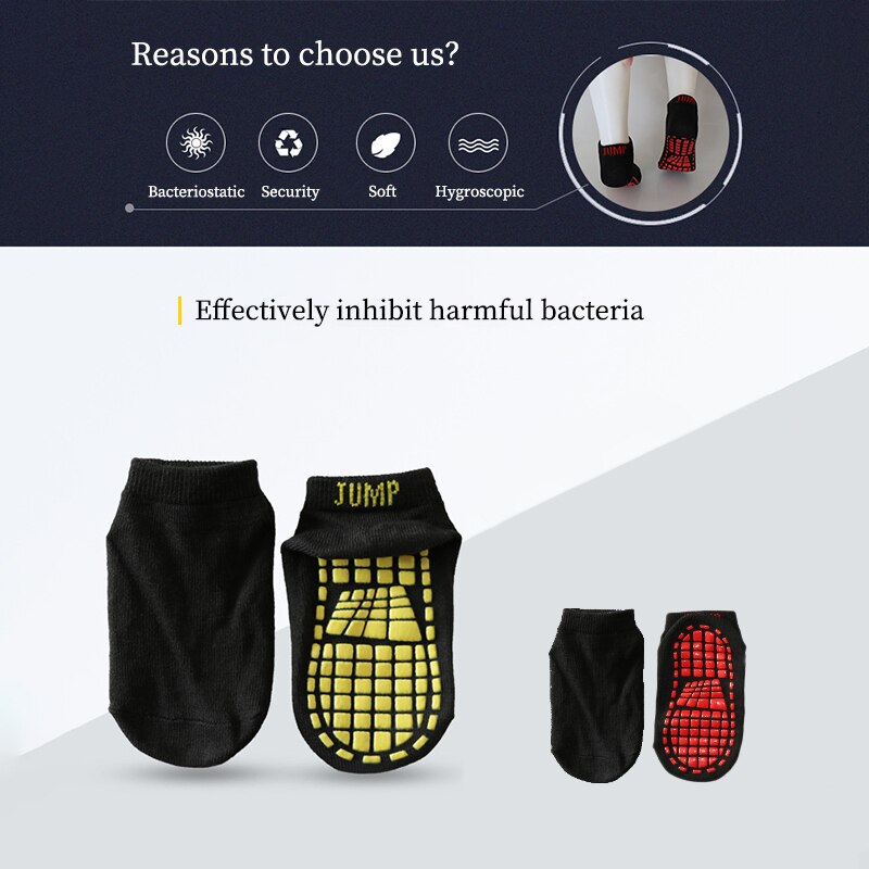 Chaussettes de Trampoline antidérapantes pour enfants, chaussettes en caoutchouc à pointe, confortables et respirantes pour Sports d&#39;intérieur pour adultes