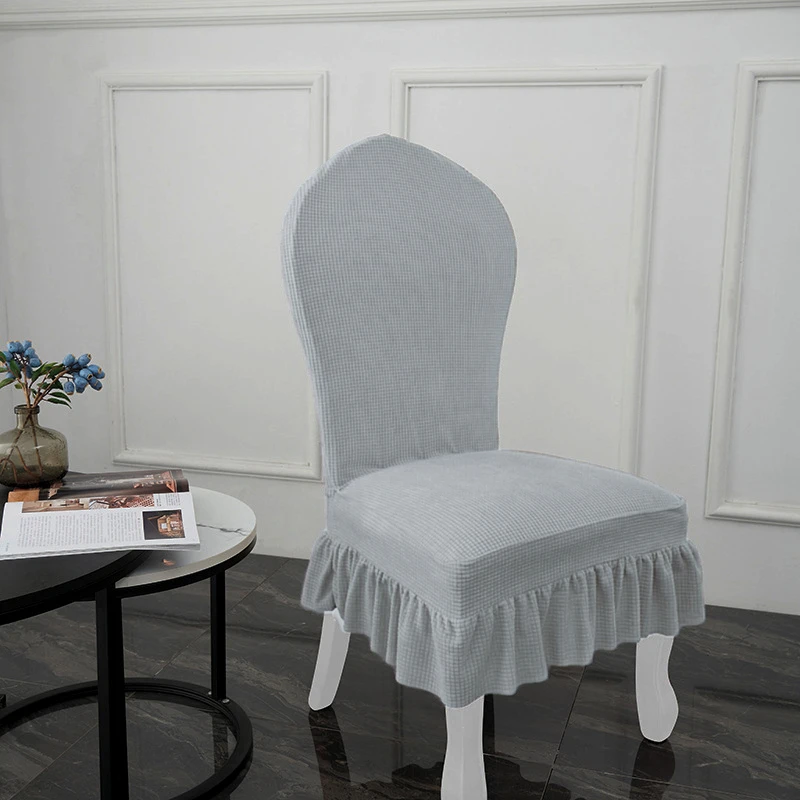 Rok Stoelhoes in Europese stijl Verdikte eettafel en stoelhoes Elastische rok Hotel Restaurant stoel beschermhoes: plum