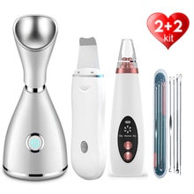 Ultrasonic Skin Scrubber Facial Pore Cleaner Moisturizing Facial Steamer Extractor Blackhead Removal Deep Clean Skin Care Tool