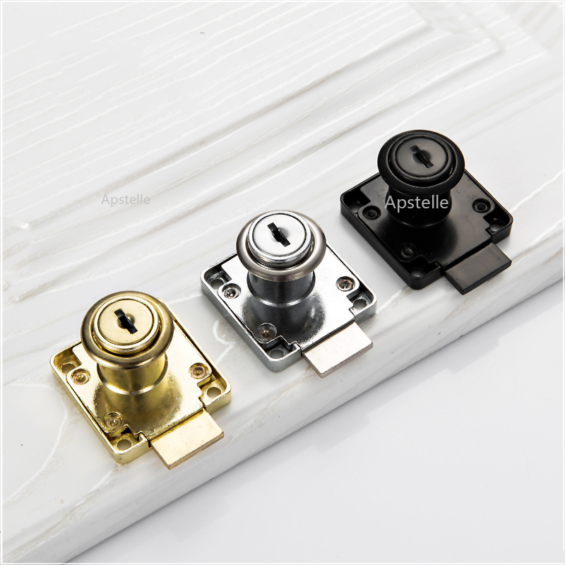 PQB High-grade Desk Drawer Lock 22/32mm Silver Gold Blcak Wardrobe Locks Cabinet Locks Furniture Cam Locks Drilling with Keys