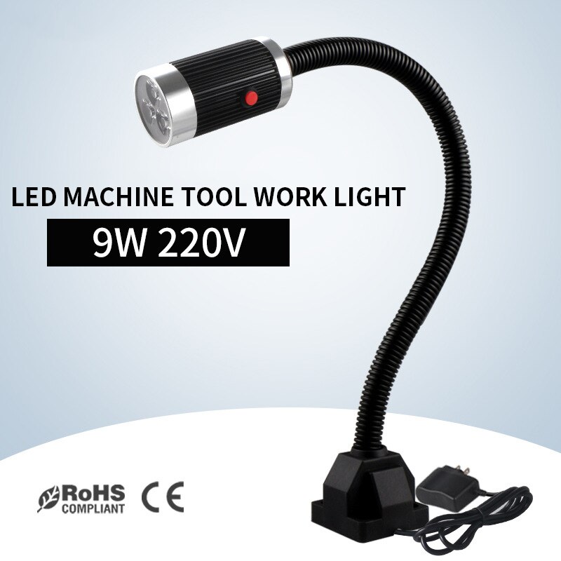 Led Machine Tool Lamp Werk Tafellamp 9W 220V Industriële Verlichting Schroef Vastmaakzitting Met Schakelaar
