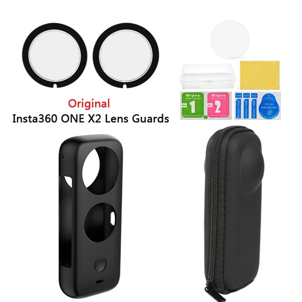 Insta360 ONE X2 lentilles gardes caméra corps coque en Silicone sac de rangement de protection lentille capuchon pour Insta 360 ONE X2 accessoires: Bundle 6