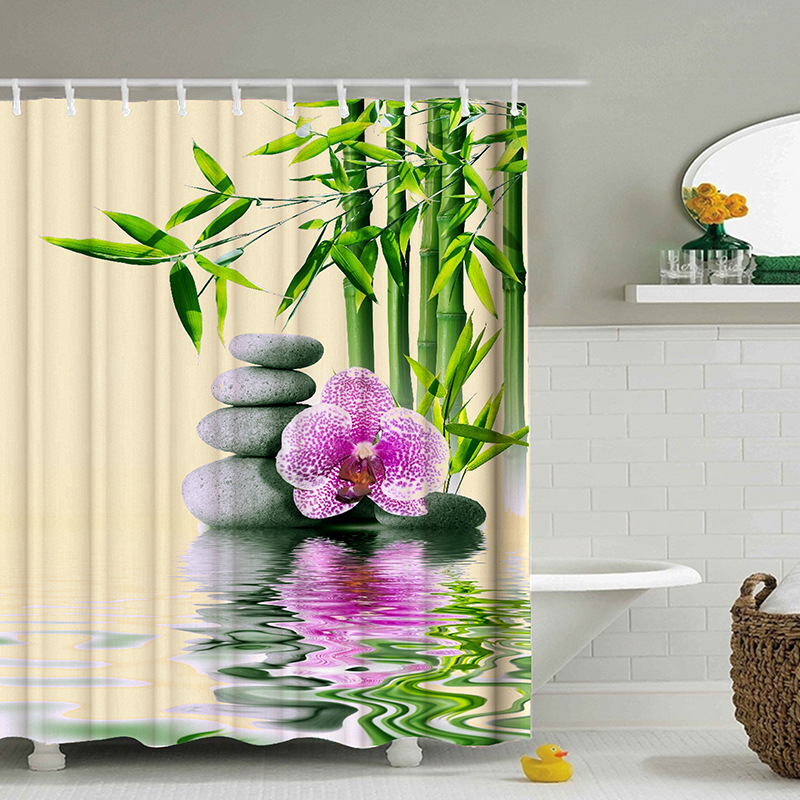 150*180 cm multi-styles 3d hd digital printede badeforhæng vandtætte fugttætte badeværelsesgardiner polyester badeforhæng