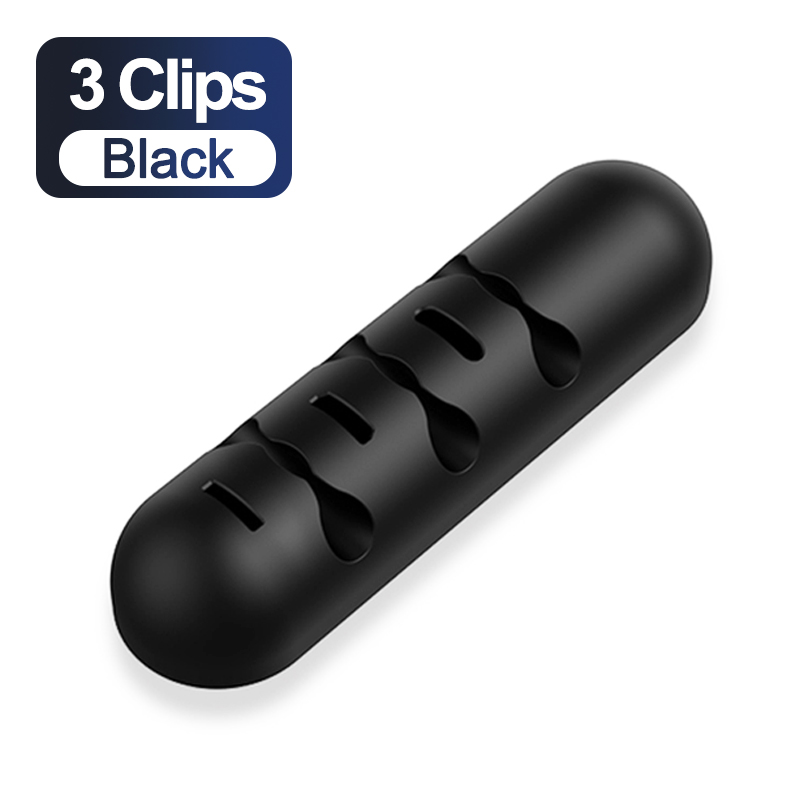 Kabel robić ładowarki USB Organizer przewód robić zarządzania kablami klip robić ładowania oplot na kable klipsy robić myszy przewód słuchawkowy organizer: B-3 clips czarny