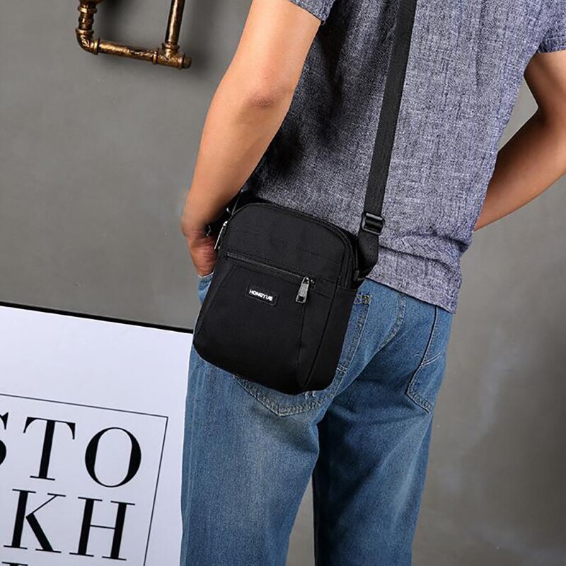 Sac de messager pour hommes sacs à bandoulière sac de voyage homme sac à main petit sac à bandoulière pour les affaires de travail: black