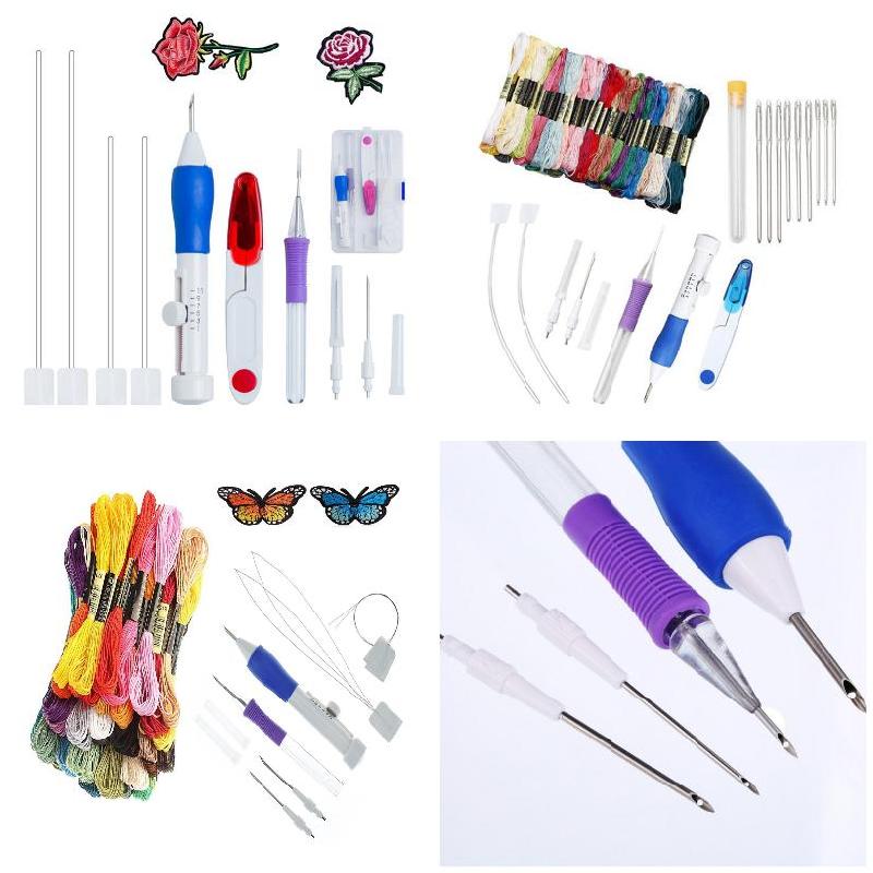 Magic DIY Hand Embroidery Pen Patch Knitting Sewing Tool Kit Punch Needle embroidery thread embroidery threads mulina hilos