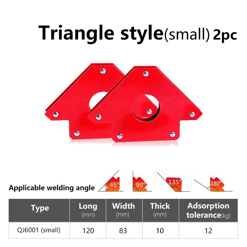 Magnetic Square Welding Magnet Square Holder for Electric Welding Magnetic Arrow Clamp Soldering Locator Iron Auxiliary Tools: small 2pc