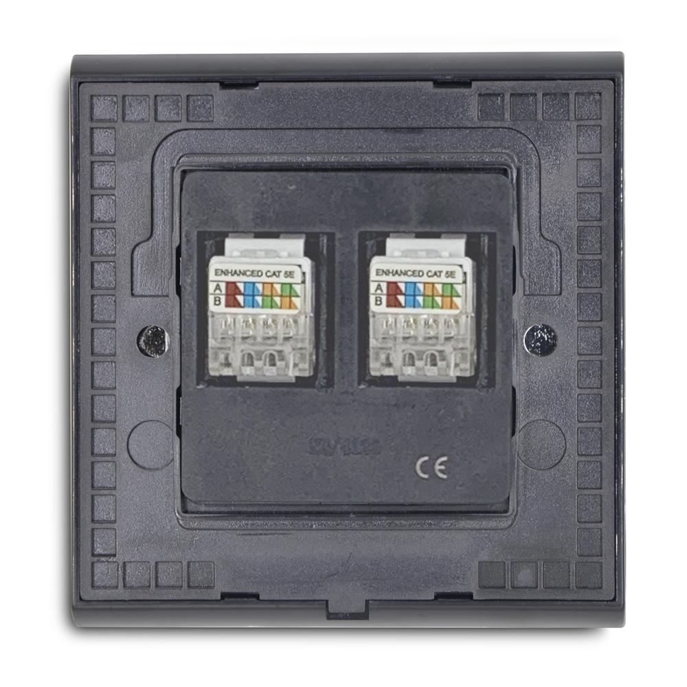 BSEED Double Wall Cat5 Socket Doppelt Telphone Power Outlet Socket