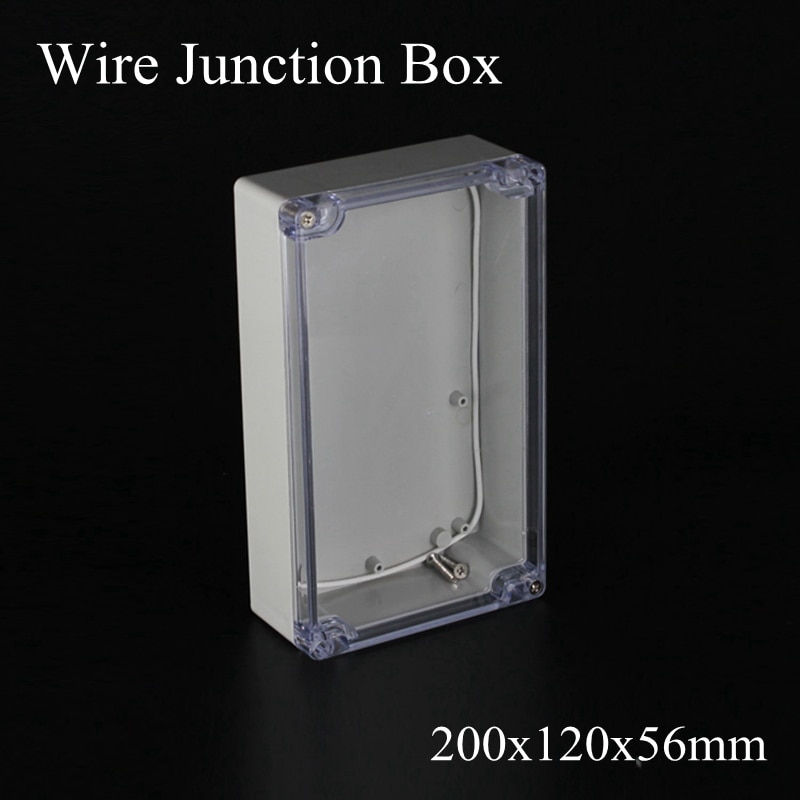 200x120x56mm ABS IP65 Waterproof Plastic Wire Junction Box Transparent Enclosure Clear Project Case Electronic Terminal