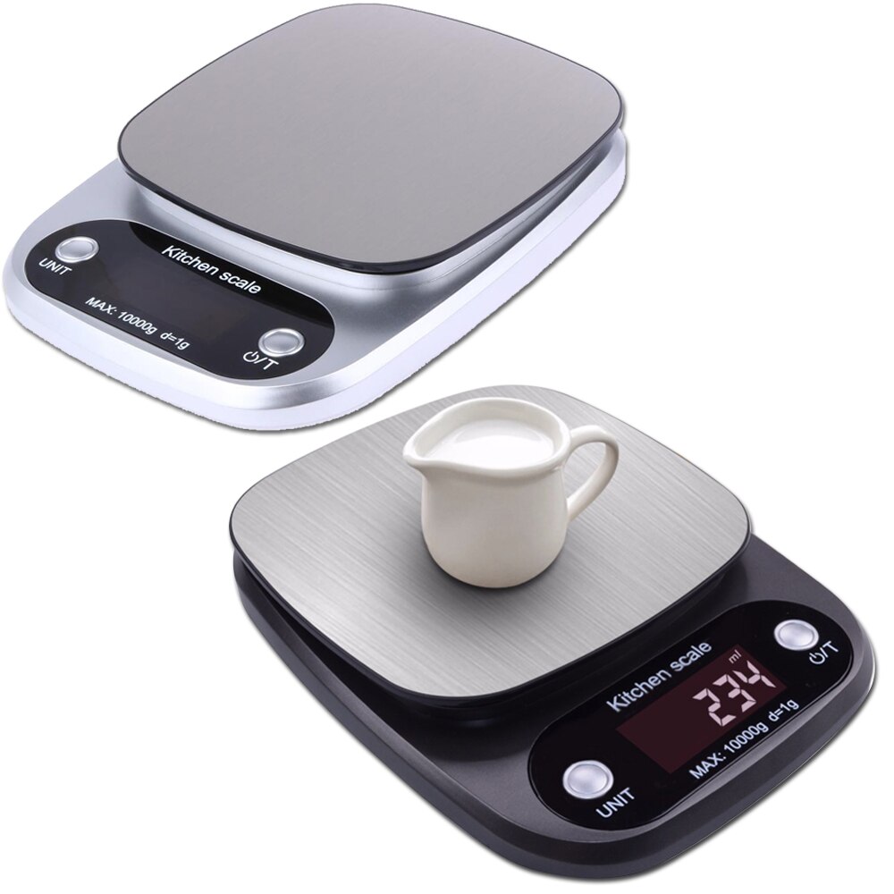 Kitchen Scales Food Baking Weight Digital LCD Electronic Weighing Scale 10kg(gray)