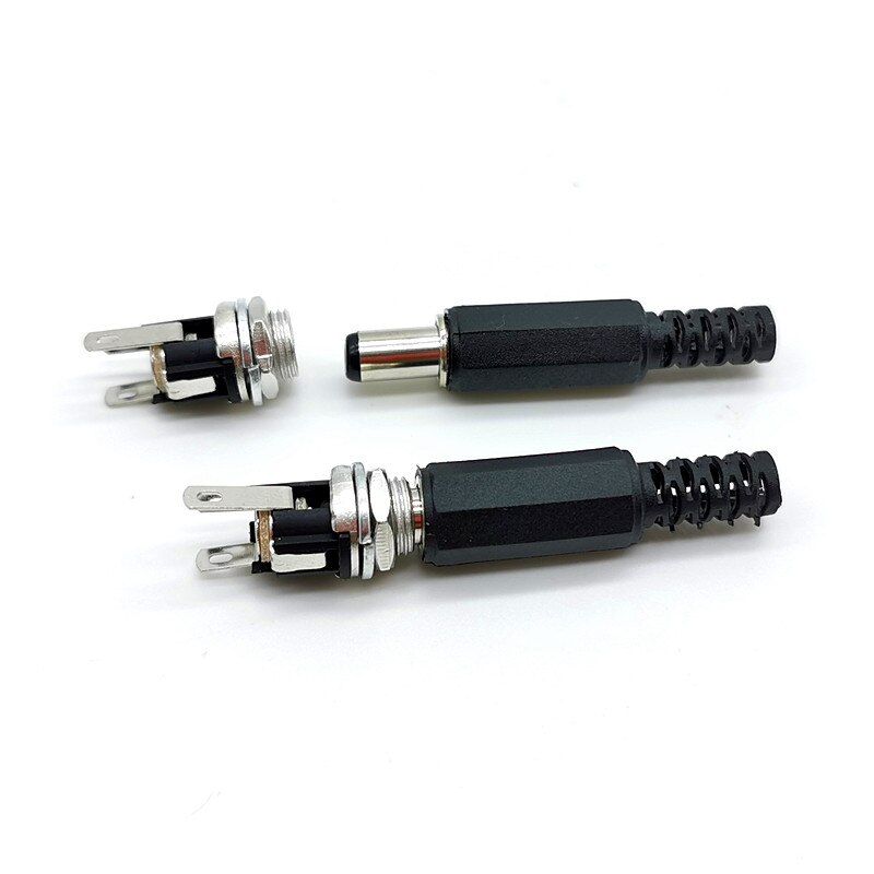 5.5mm x 2.1mm 5.5x2.1mm DC Voeding Plug Connector DC025M Vrouwelijke Metalen Panel Mount Socket jack DC Connectors Terminal Adapter