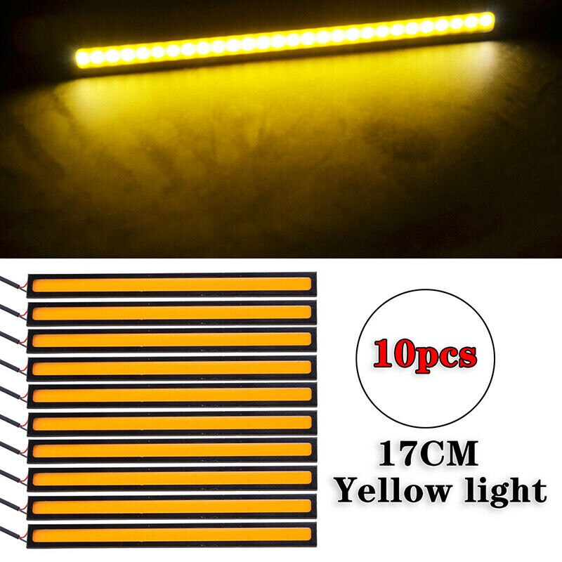 Gele drl-lichtstrip led-dagrijverlichting mistlamp cob smd waterdicht slank schokbestendig