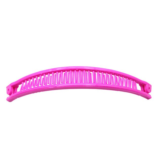 Banana Fish Shape Hair Claws Clips Barette Wavy Tooth Section Tools Salon Fix Tools Headwear Women GIrls Hairstyling Tools: Rose Red